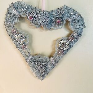 Silver blush heart wreath